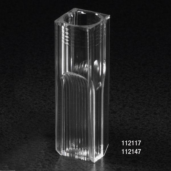 Globe Scientific Cuvette, Semi-Micro, 2.9mL, with 2 Clear Sides, PS, 100/Tray, 5 Trays/Unit Image