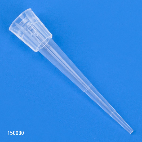 Globe Scientific Pipette Tip, 0.1 - 10uL, Certified, Universal, Low Retention, Graduated, 31mm, Natural, STERILE, 96/Rack, 10 Racks/Box Image