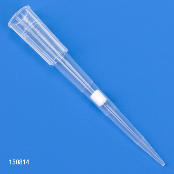 Globe Scientific Filter Pipette Tip, 1 - 50uL, Certified, Universal, Low Retention, Graduated, 54mm, Natural, STERILE, 96/Rack, 10 Racks/Box Image