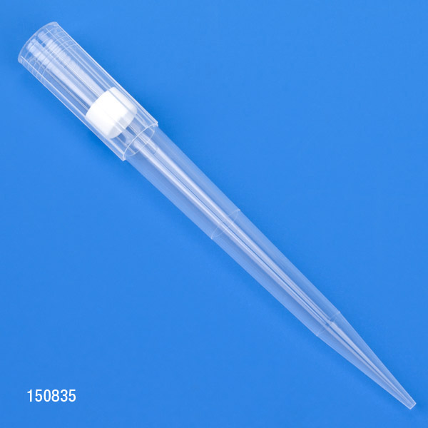 Globe Scientific Filter Pipette Tip, 1 - 1000uL, Certified, Universal, Low Retention, Graduated, Natural, 84mm, Extended Length, STERILE, 96/Rack, 6 Racks/Box Image