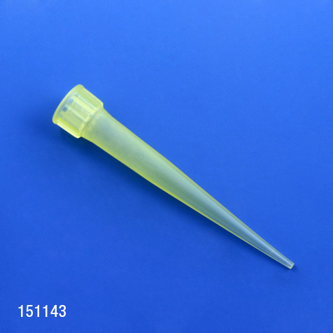 Globe Scientific Pipette Tip, 1 - 200uL, Yellow, Eppendorf Style, 1000/Bag Image