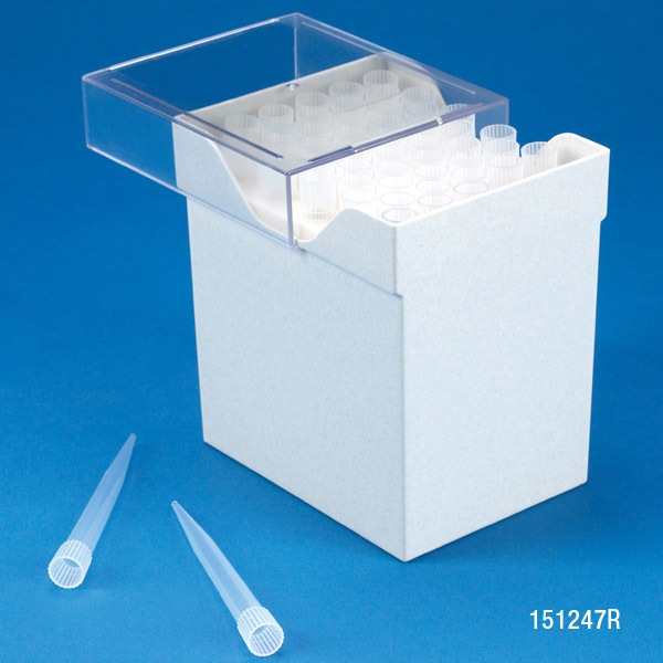 Globe Scientific Pipette Tip, 5000uL (5mL), Natural, for use with Biohit Proline & Eppendorf Research, 50/Rack, 4 Racks/Unit Image