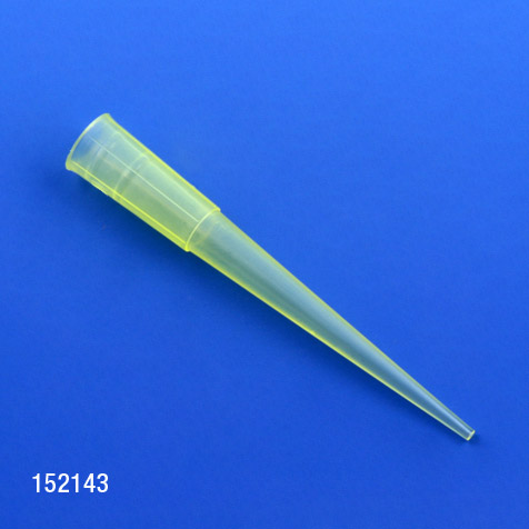 Globe Scientific Pipette Tip, 1 - 200uL, Universal, Yellow, 1000/Bag Image