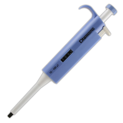 Globe Scientific Pipette, Diamond, Adjustable Volume, 10 - 100uL, Blue Image