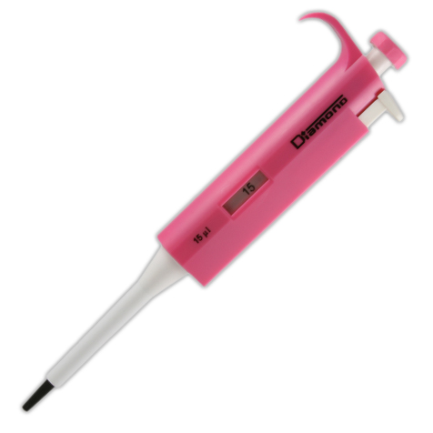 Globe Scientific Pipette, Diamond, Fixed Volume, 15uL, Pink Image