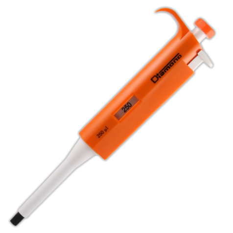 Globe Scientific Pipette, Diamond, Fixed Volume, 250uL, Orange Image