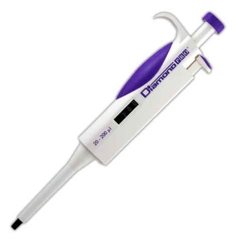 Globe Scientific Pipette, Diamond PRO, Adjustable Volume, 20 - 200uL, Lavender Image