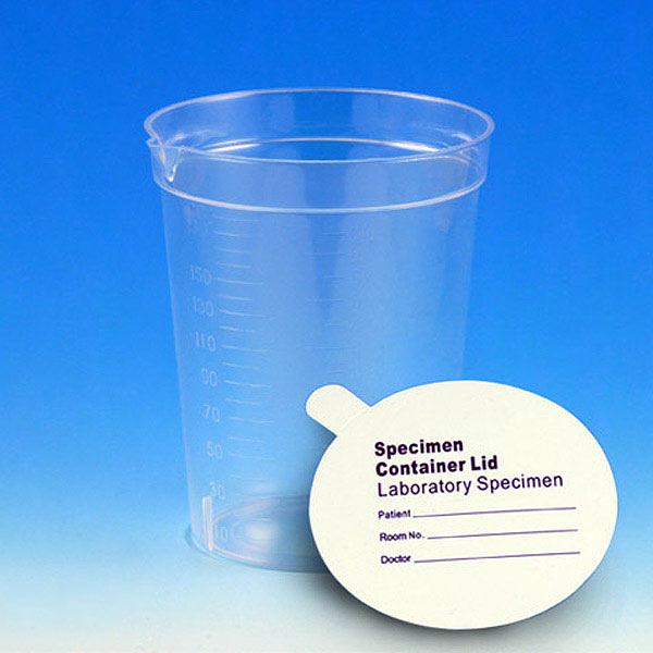 Globe Scientific Specimen Container, 6.5oz, Paper Lid Included in Each Pack, Pour Spout, PS, Graduated, 25/Pack, 20 Packs/Unit Image