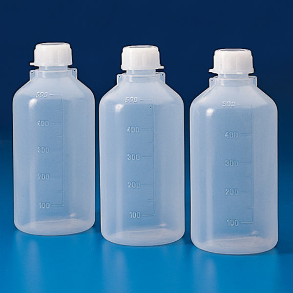 Globe Scientific Bottle with Screwcap, Narrow Mouth, LDPE, Graduated, 50mL, 100/Bag, 4 Bags/Unit Image