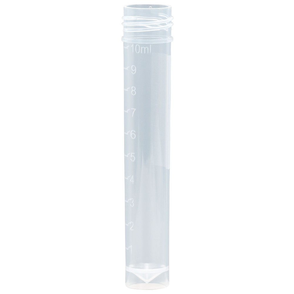 Globe Scientific Transport tube, 10mL, PP, self-standing, no screwcap, molded graduations, 250/bag Image