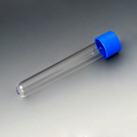 Globe Scientific Test Tube with Attached Red Screw Cap, 16 x 100mm (10mL), PS, STERILE, Individually Wrapped Image