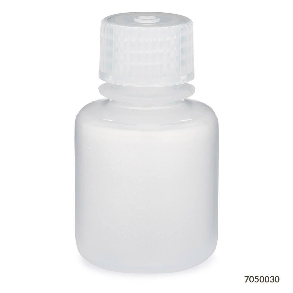 Globe Scientific Bottle, Narrow Mouth, PP Bottle, Attached PP Screw Cap, 30mL, 12/Pack Image