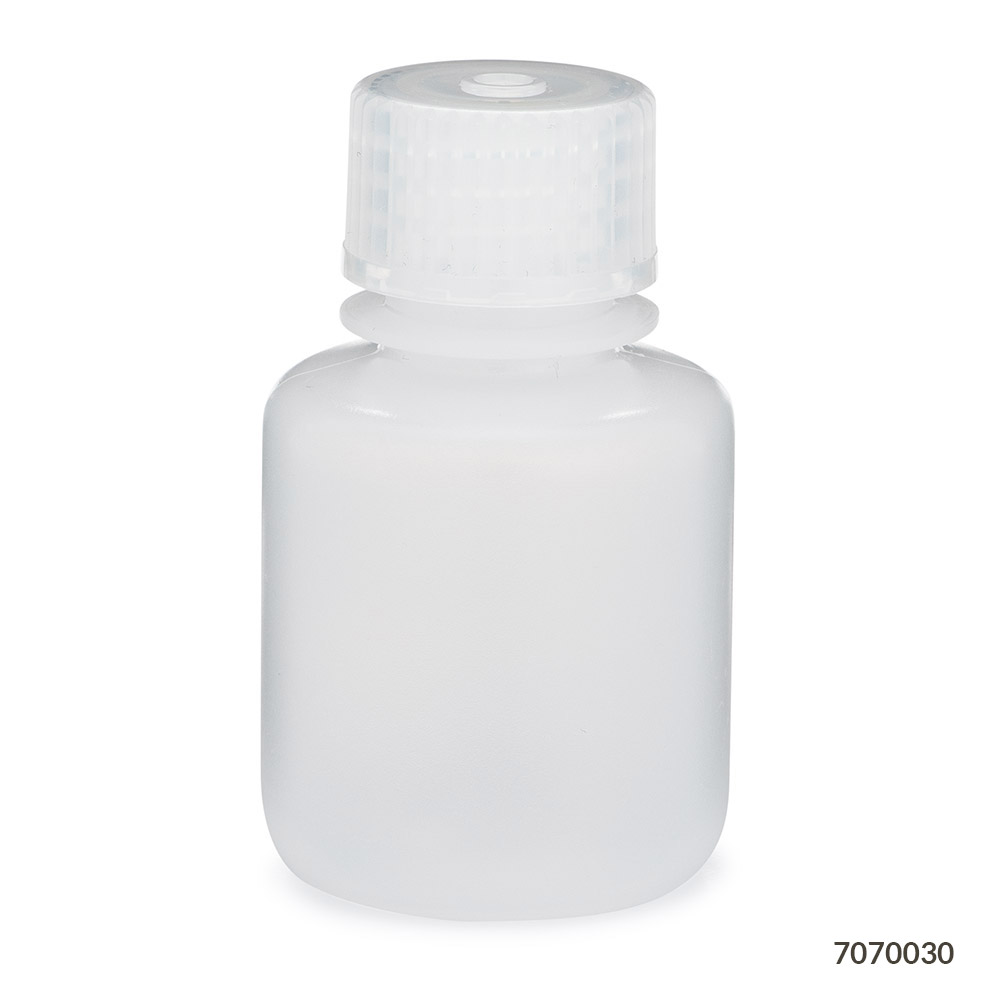 Globe Scientific Bottle, Narrow Mouth, LDPE Bottle, Attached PP Screw Cap, 30mL, 12/Pack Image