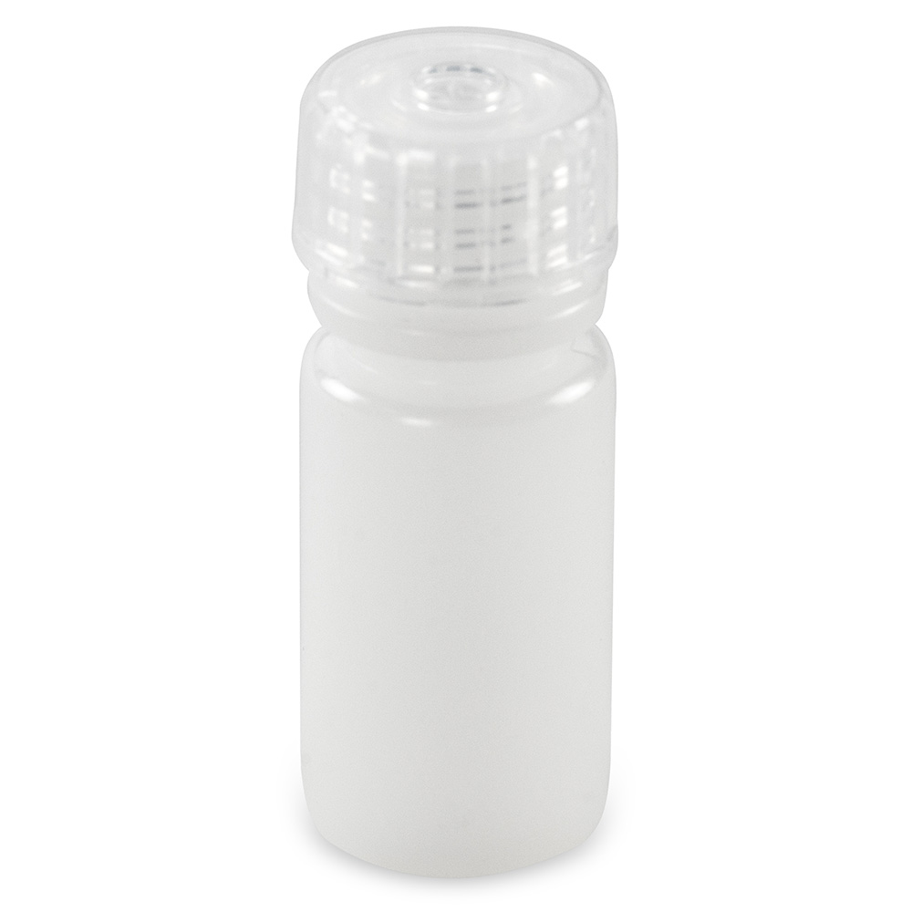 Globe Scientific Bottle, Narrow Mouth, Boston Round, HDPE with PP Closure, 4mL, Bulk Packed with Bottles and Caps Bagged Separately, 2000/Case Image