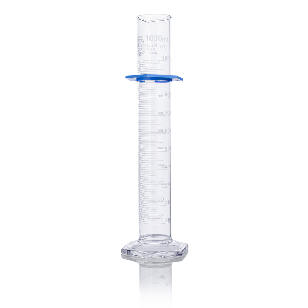 Globe Scientific Cylinder, Graduated, Globe Glass, 1000mL, Class A, To Deliver (TD), Dual Grads, ASTM E1272, 1/Box Image