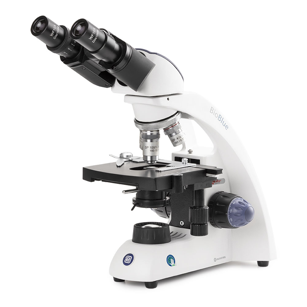 Globe Scientific BioBlue binocular microscope SMP 4/10/S40/S100x objectives with mechanical stage and 1W NeoLED? cordless illumination Image