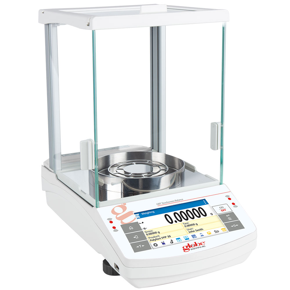 Globe Scientific Balance, Semi-Micro, Touchscreen, 120g x 0.01mg, Internal Calibration, 100-240V, 50-60Hz Image