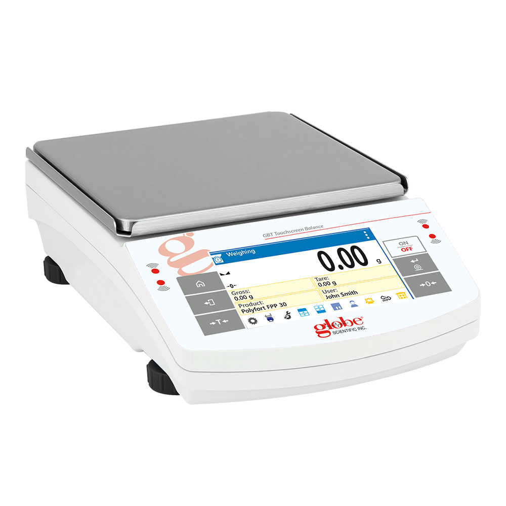 Globe Scientific Balance, Precision, Touchscreen, 2100g x 0.01g, Internal Calibration, 100-240V, 50-60Hz Image