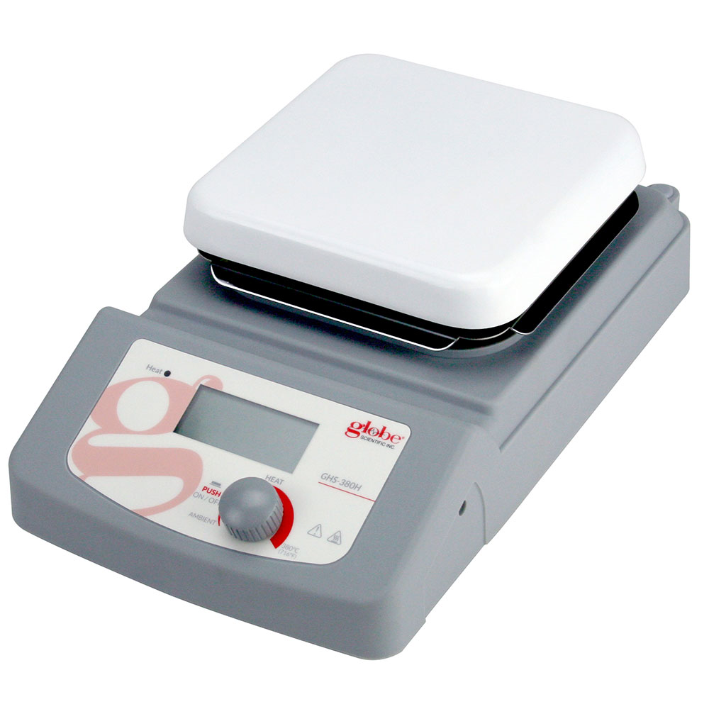 Globe Scientific Hotplate, Digital, 380C Maximum Temperature, 5.5 x 5.5 inch ceramic coated top plate, 200-240v 50-60Hz Image