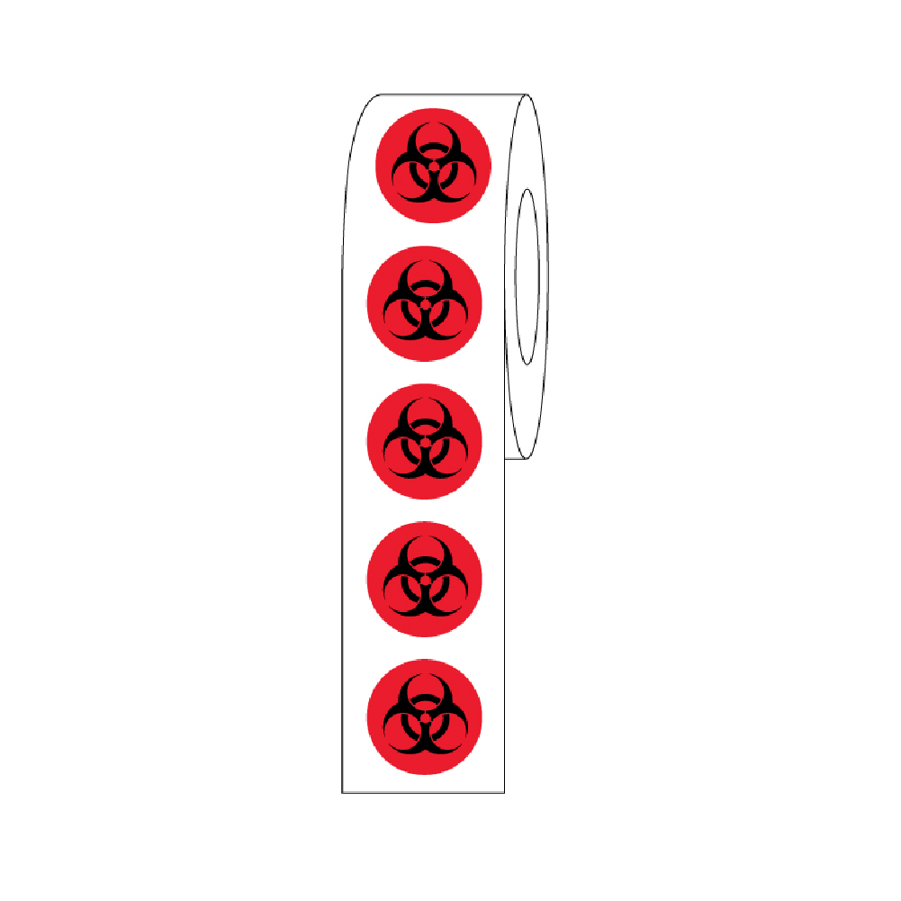 Globe Scientific Label Rolls, Cryo, 9.5mm, Biohazard Dots Image