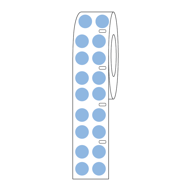 Globe Scientific Label Roll, Cryo, Direct Thermal, 13mm Dots, for 2.0mL Tubes, Blue Image