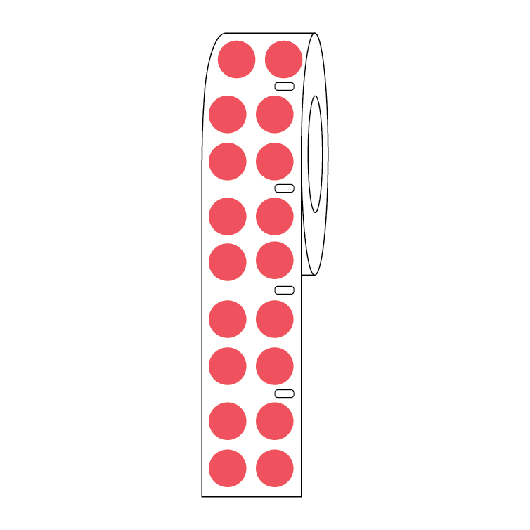 Globe Scientific Label Roll, Cryo, Direct Thermal, 13mm Dots, for 2.0mL Tubes, Red Image