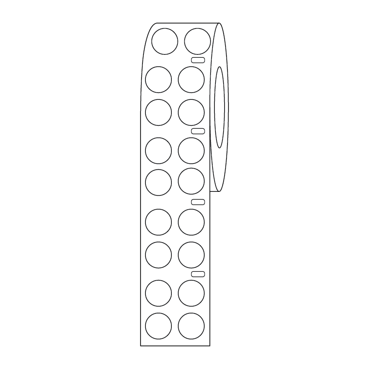 Globe Scientific Label Roll, Cryo, Direct Thermal, 13mm Dots, for 2.0mL Tubes, White Image