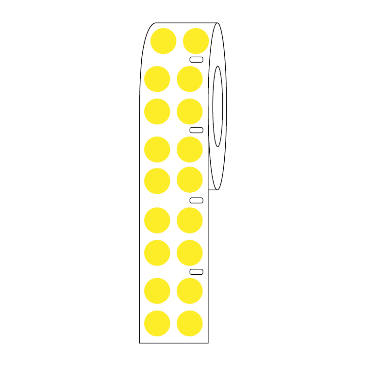 Globe Scientific Label Roll, Cryo, Direct Thermal, 13mm Dots, for 2.0mL Tubes, Yellow Image