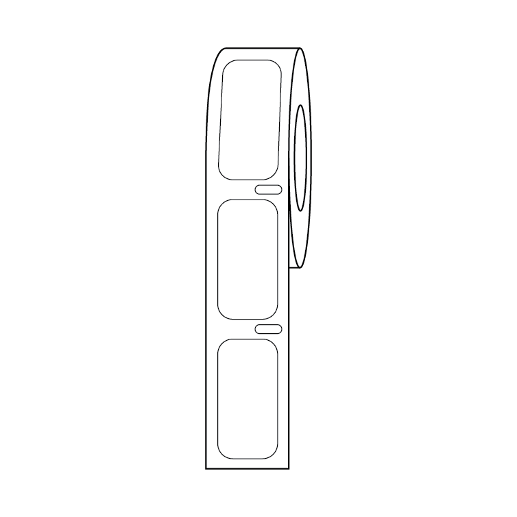 Globe Scientific Label Roll, Cryo, Direct Thermal, 27x13mm, for Cryogenic Vials, White Image