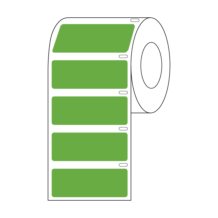 Globe Scientific Label Roll, Cryo, Direct Thermal, 51x19mm, for Large Tubes, Racks and Boxes, Green Image