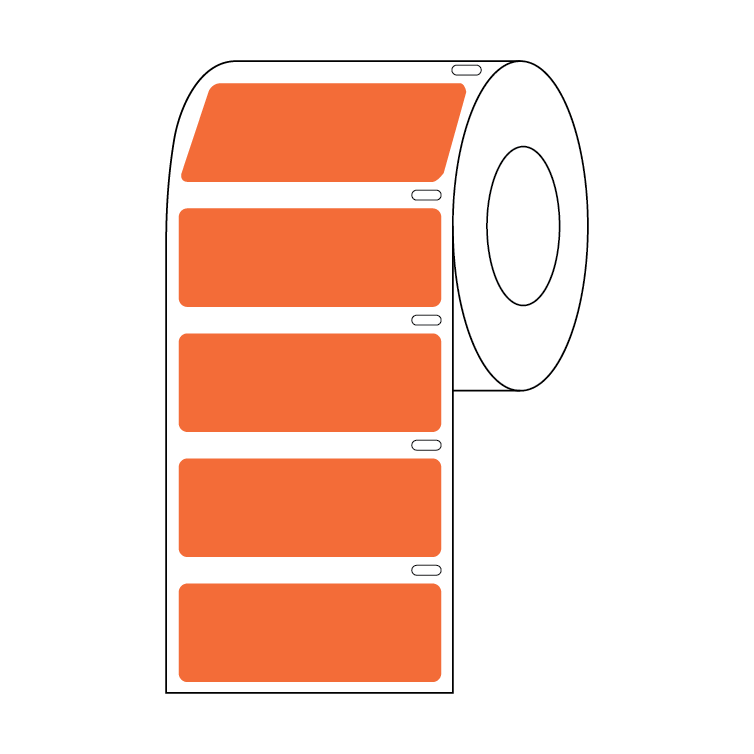 Globe Scientific Label Roll, Cryo, Direct Thermal, 51x19mm, for Large Tubes, Racks and Boxes, Orange Image