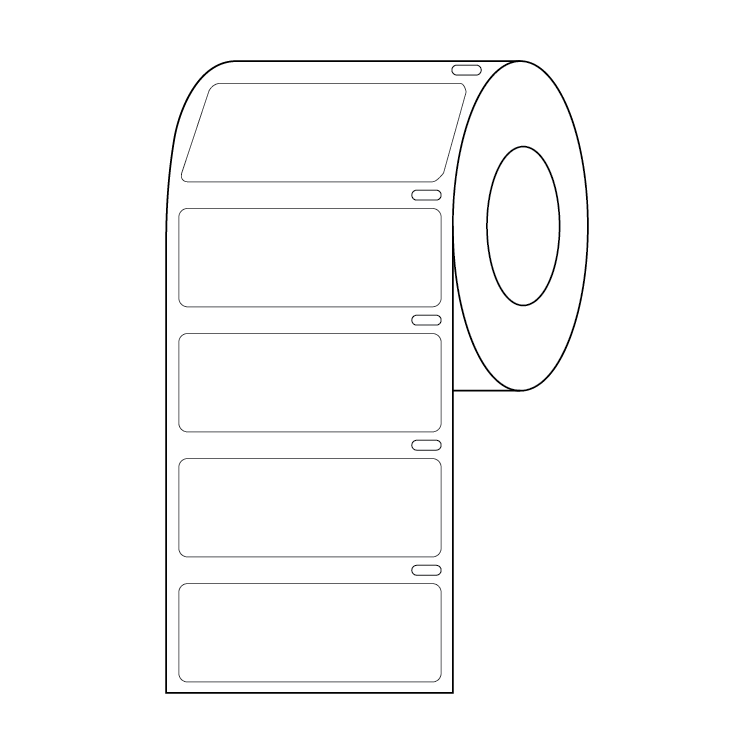 Globe Scientific Label Roll, Cryo, Direct Thermal, 51x19mm, for Large Tubes, Racks and Boxes, White Image