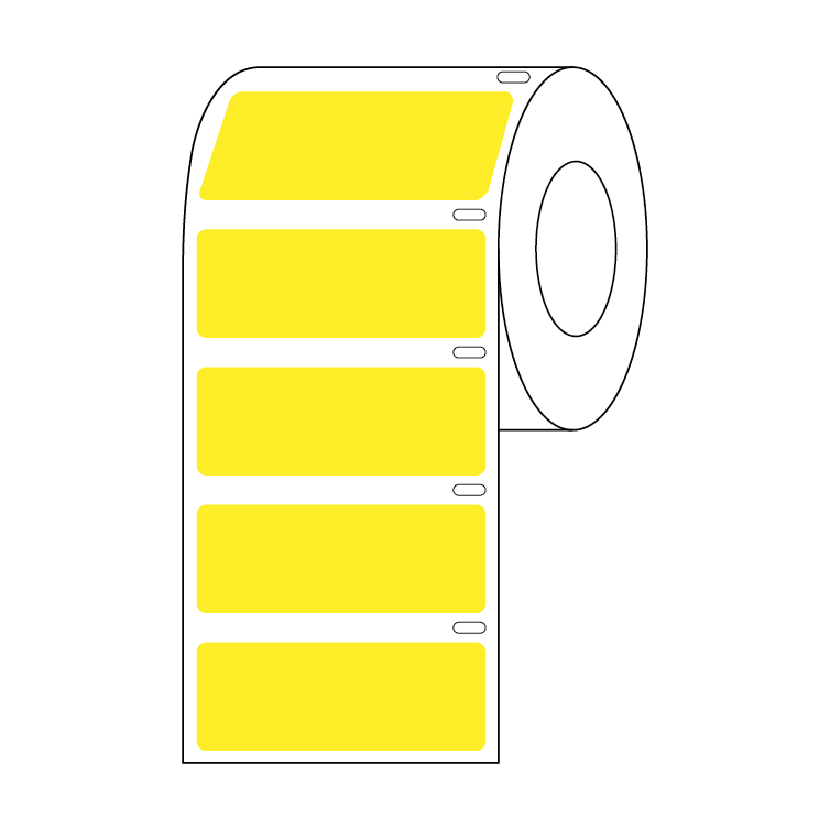 Globe Scientific Label Roll, Cryo, Direct Thermal, 51x19mm, for Large Tubes, Racks and Boxes, Yellow Image