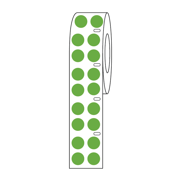 Globe Scientific Label Roll, Cryo, Direct Thermal, 9.5mm Dots, for 1.5mL Tubes, Green Image