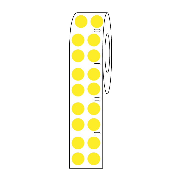 Globe Scientific Label Roll, Cryo, Direct Thermal, 9.5mm Dots, for 1.5mL Tubes, Yellow Image