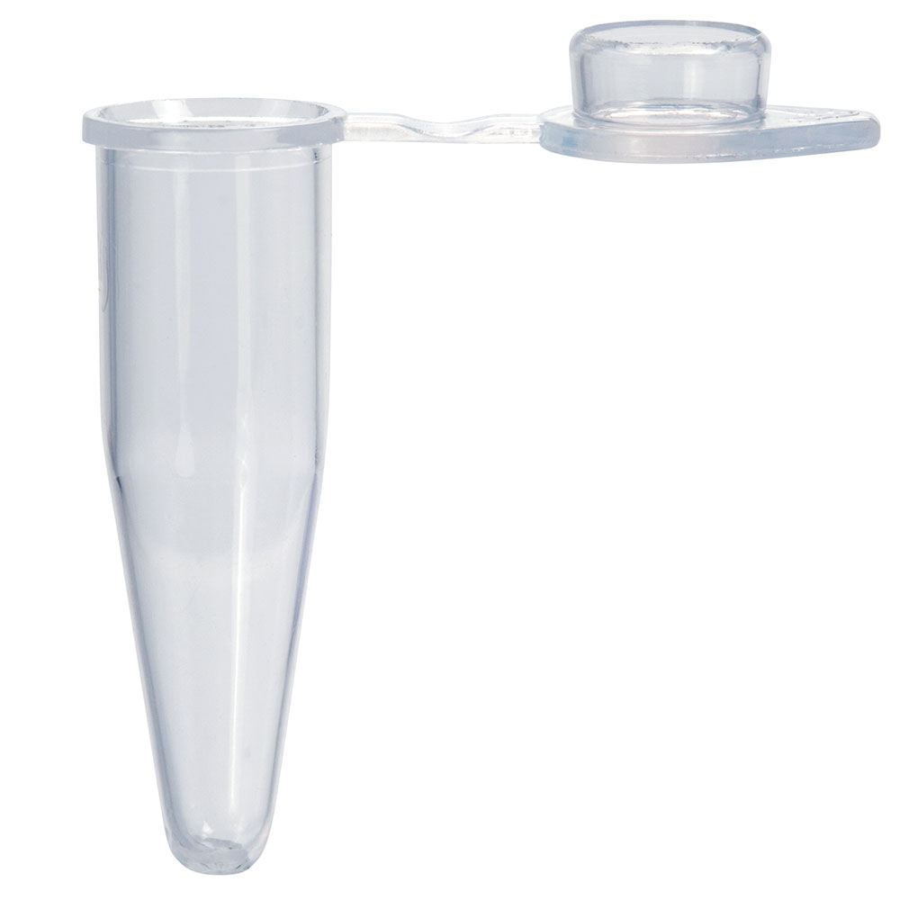 Globe Scientific 0.2mL Individual PCR Tube with Optically Clear Flat Cap for qPCR, Clear Image