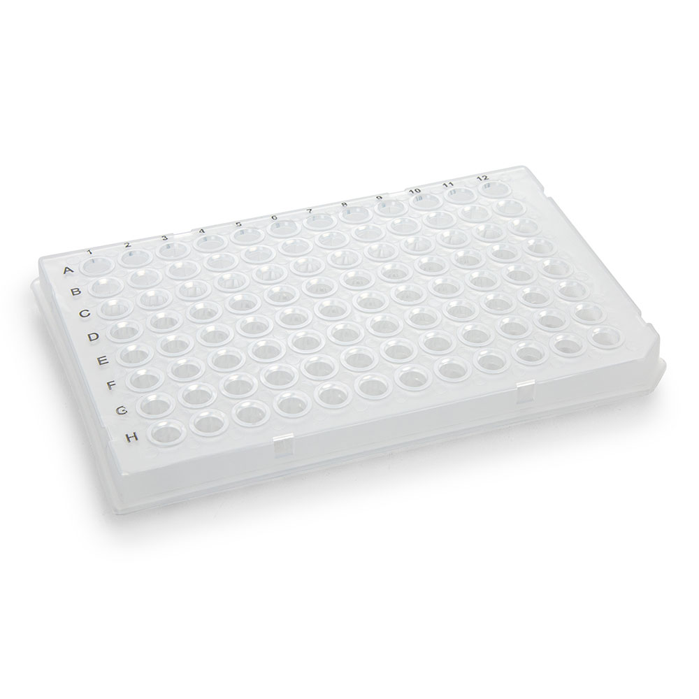 Globe Scientific 0.1mL 96-Well PCR Plate, Half Skirt, Clear Image